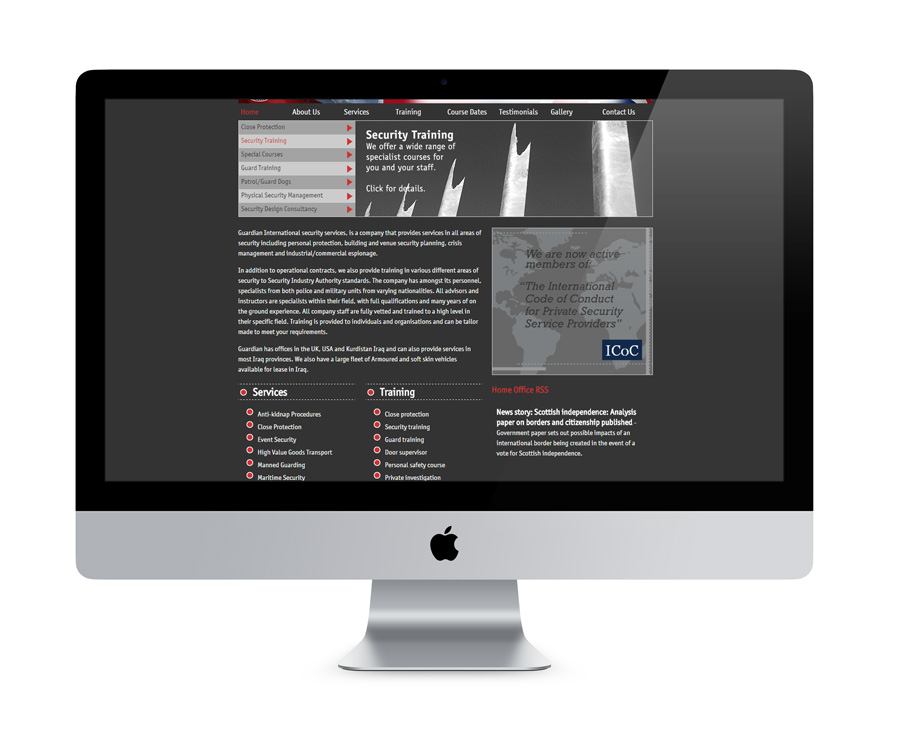 Guardian ISS Website Design